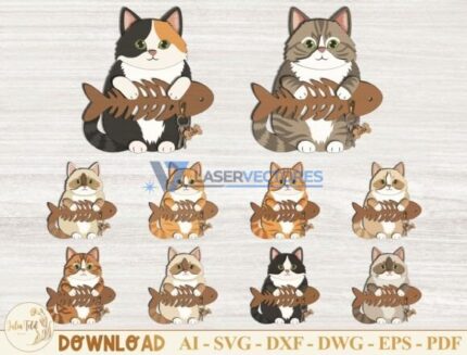 Paquete de llavero con forma de gato