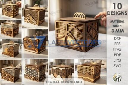 Paquete de cajas de madera en capas