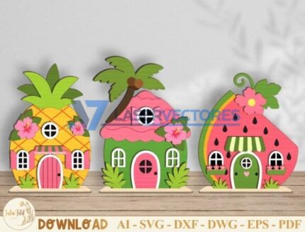 Paquete de casas de verano en capas
