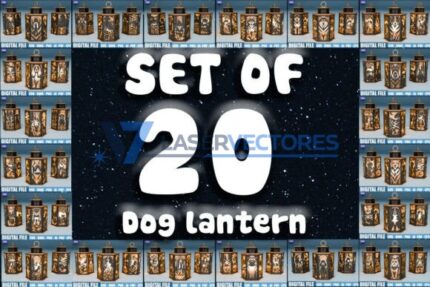 Paquete de 20 archivos de linternas para perros