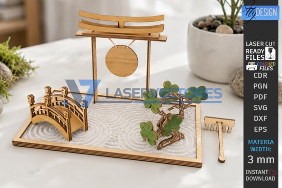 Juego de mini bandejas de arena para jardín zen - Imagen 5