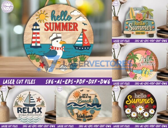 Paquete para colgar en la puerta "Hola Verano"