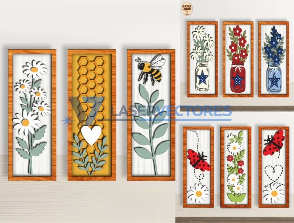 Paquete con diseño floral y natural en capas