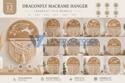 Colgador de macramé con forma de libélula