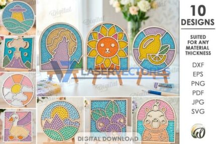 Paquete de piezas en blanco para pintura de mosaico