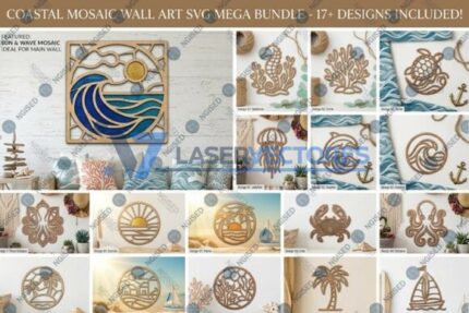 Megapaquete de arte mural de mosaico costero