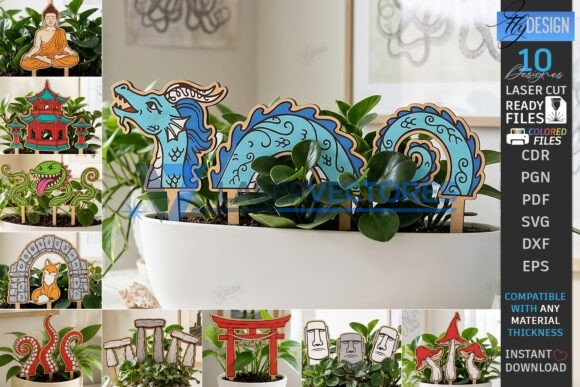 Paquete de estacas decorativas para plantas