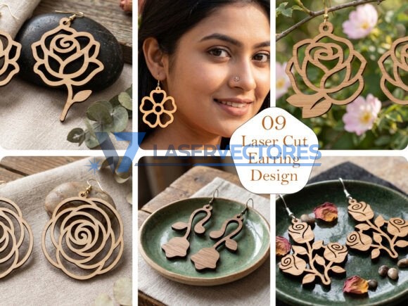 Paquete de pendientes de flores de rosa