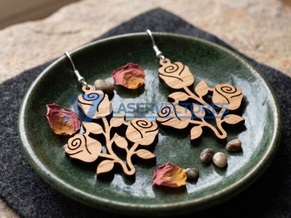 Paquete de pendientes de flores de rosa - Imagen 7