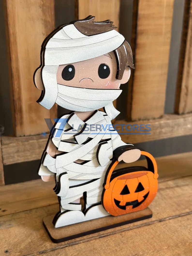 Adorno de niños disfrazados de Halloween con parante - Imagen 4