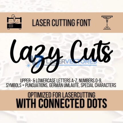 Fuente Font puntos y letras conectados para corte laser