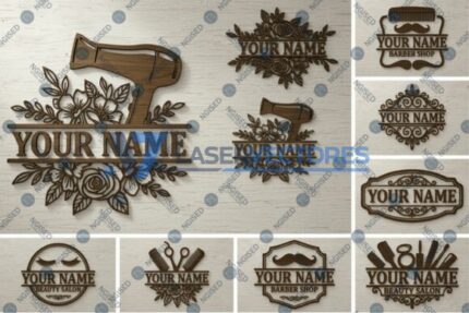 Paquete de letreros personalizados para peluquería