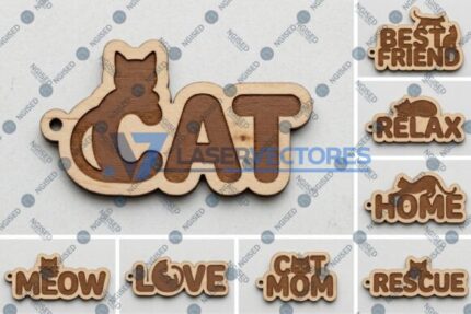 Llavero con diseño de gato