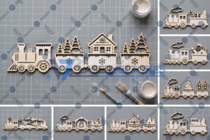 Paquete de trenes navideños