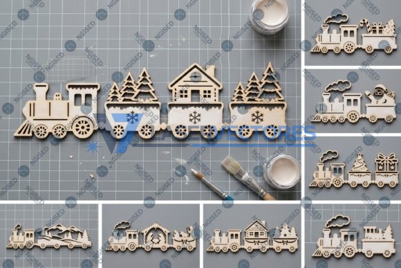 Paquete de trenes navideños