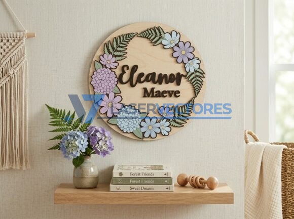 Letrero floral con nombre - Imagen 3