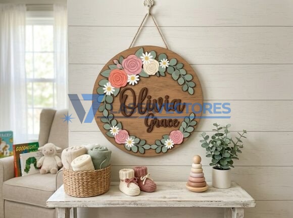 Letrero floral con nombre - Imagen 4