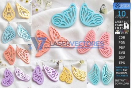 Conjunto de pendientes de alas de mariposa de filigrana