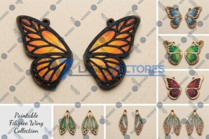 Pendientes de alas de mariposa de filigrana
