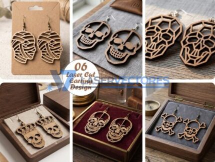 Diseño de pendientes de calavera de Halloween