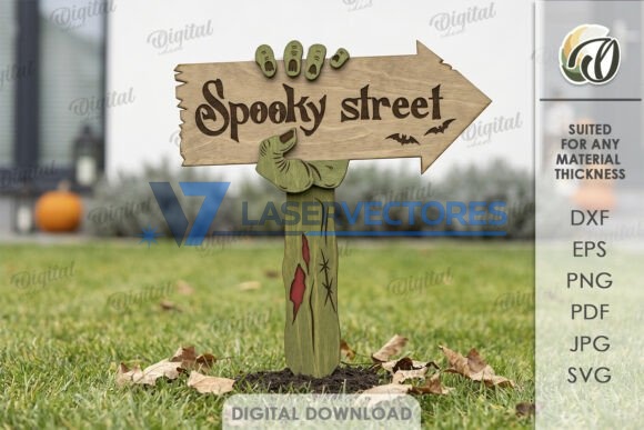 Paquete de letreros direccionales de Halloween - Imagen 3