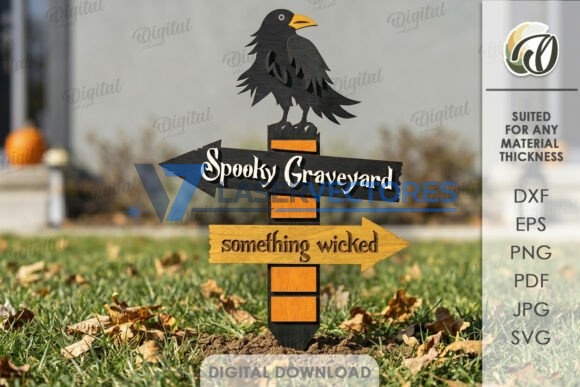 Paquete de letreros direccionales de Halloween - Imagen 8