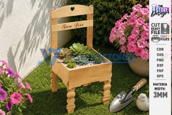 Macetero miniatura con forma de silla - Imagen 2