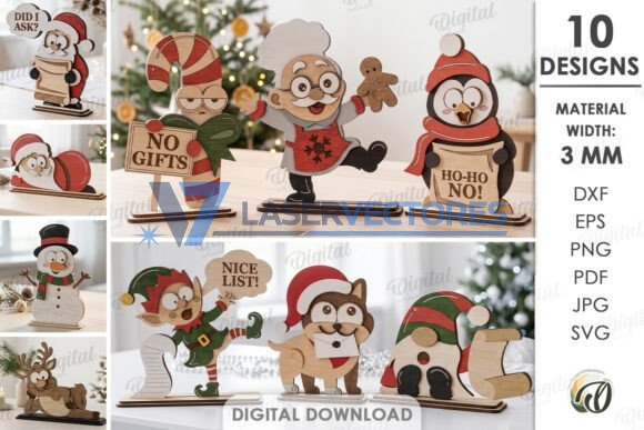 Paquete de divertidos personajes navideños