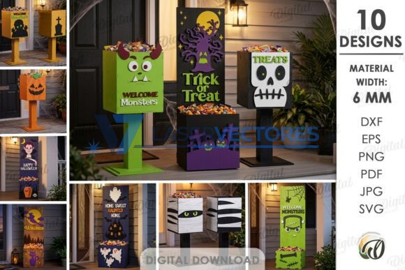 Juego de soportes para dulces de Halloween para el porche