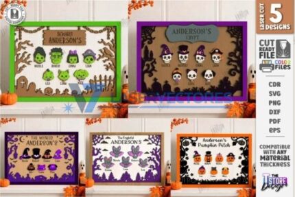 Paquete de letreros familiares de Halloween