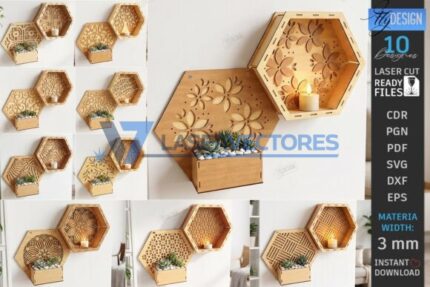 Paquete de soportes para plantas con diseño de panal