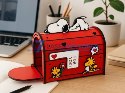 Papelera de escritorio con temática de Snoopy