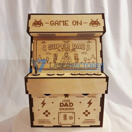 Máquina arcade para guardar golosinas temáticas de Super Papa