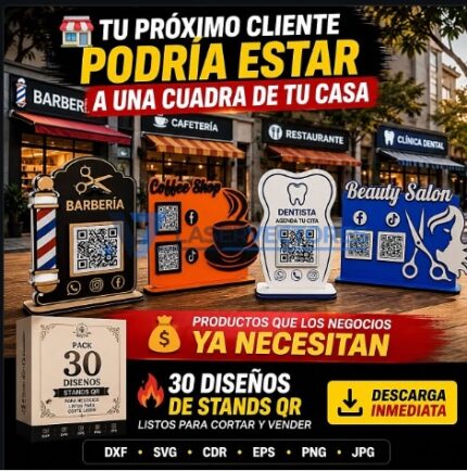 Pack de 30 Stands QR para Negocios
