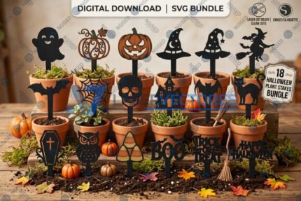 Conjunto de estacas para plantas de Halloween