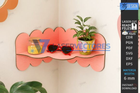 Juego de estantes de pared abstractos con efecto goteo - Imagen 6