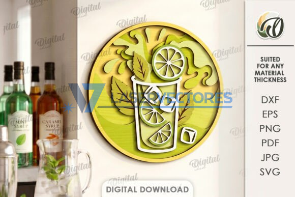 Conjunto de decoraciones de pared con forma de bebidas - Imagen 11