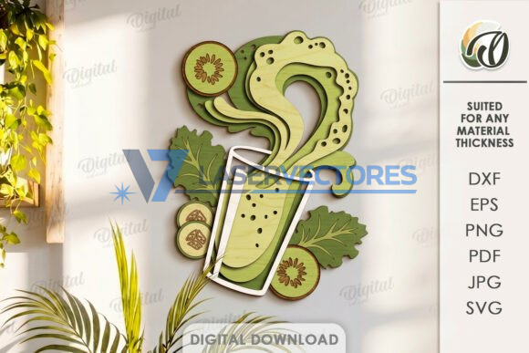 Conjunto de decoraciones de pared con forma de bebidas - Imagen 4