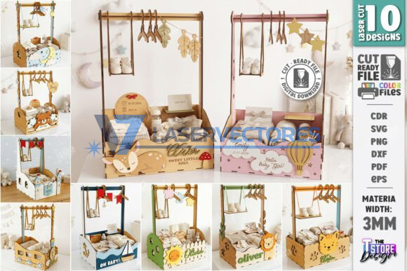 Paquete de cajas de almacenamiento para baby shower