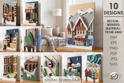 Paquete de decoraciones invernales en capas
