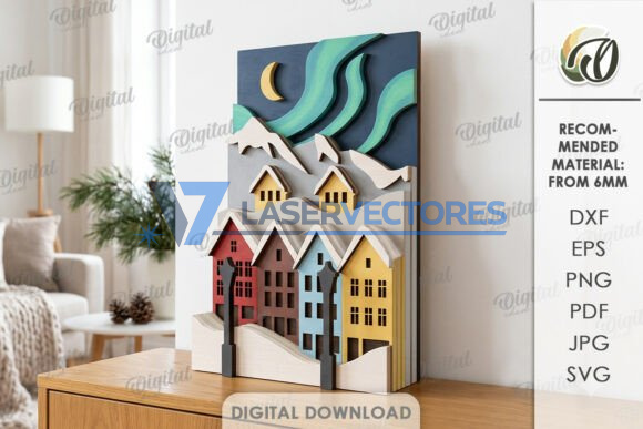 Paquete de decoraciones invernales en capas - Imagen 9