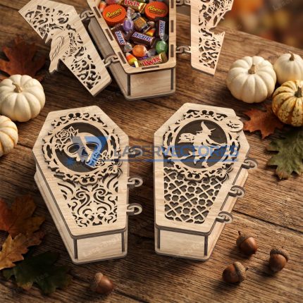 6 cajas de regalo de Halloween con forma de ataud
