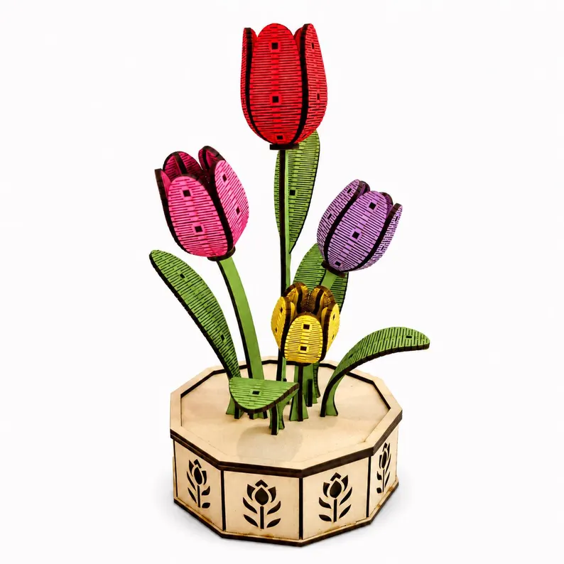 Maceta de tulipanes
