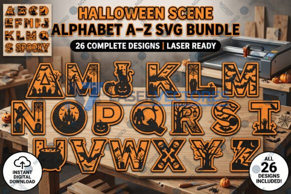 Escena de Halloween Alfabeto a–Z - Imagen 2