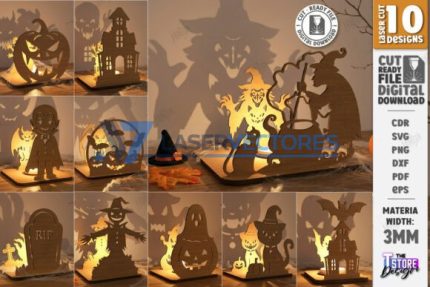 Paquete de portavelas de Halloween