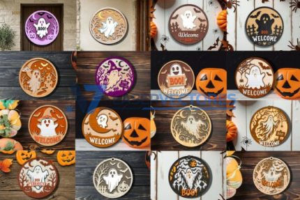 Paquete de letreros de puerta de Halloween