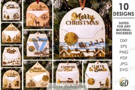 Paquete de adornos para cartas a Papá Noel