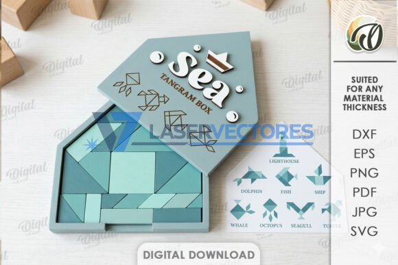 Paquete de cajas de rompecabezas Tangram - Imagen 6