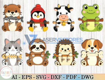 Paquete de llaveros con forma de animalito adorable
