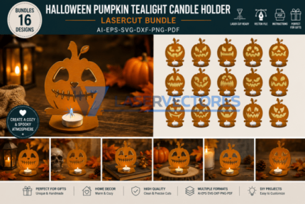 Portavelas de calabaza para velas pequeñas de Halloween